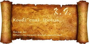 Kovácsai Ibolya névjegykártya