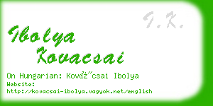 ibolya kovacsai business card